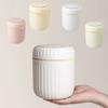 Non-slip Small Trash Can with Lid Round/Triangle Plastic Waste Bin Mini Desktop Trash Can  Kitchen