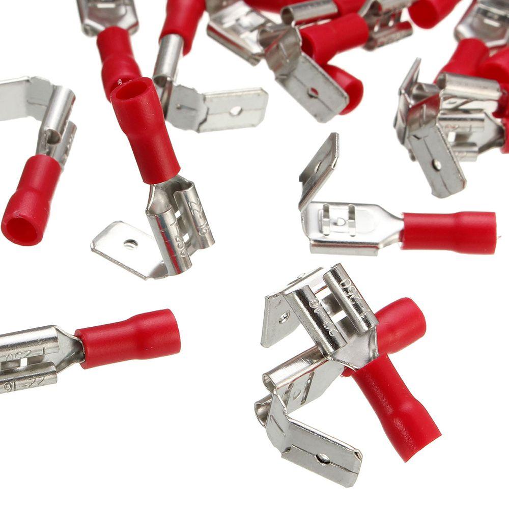 22-10AWG Female 6.3mm Male Piggyback Insulated Crimp Spade Wire Cable Connector Terminal