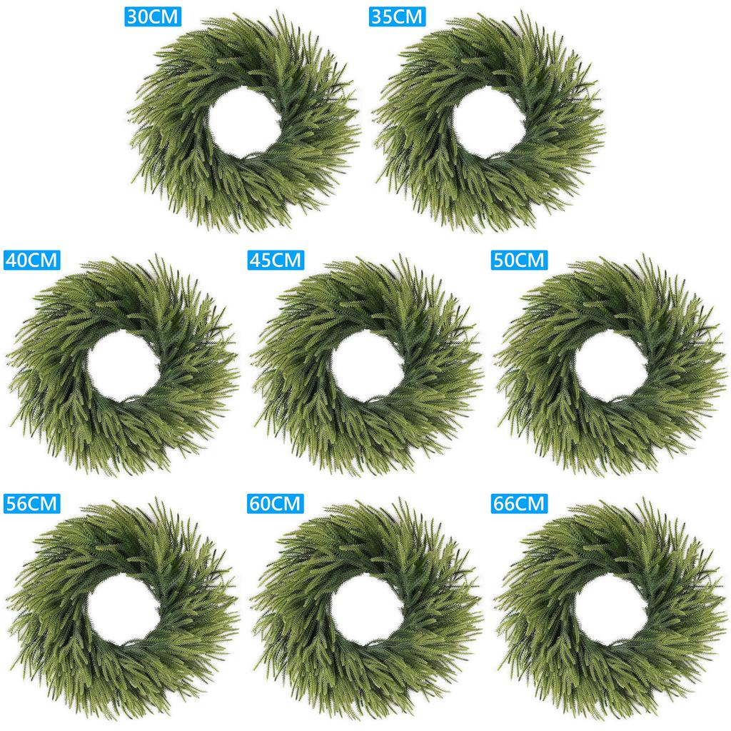 Norfolk Pine Wreath Christmas Pine Cone Wreath Hanging Ornament Fake Flower Garland for Wedding Arch Party Wall Garden Ceremony