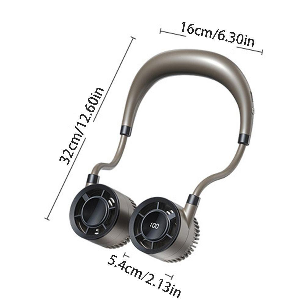 360° Bendable Hanging Neck Fan 4 Speeds Adjustable Wearable Neckband Fan Neck Belt Cooler Gym
