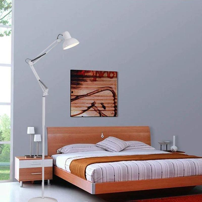 Black/white Iron Floor Lamp with Adjustable Angle, Suitable for Bedroom, Study and Living Room Home Decoration Lamp.