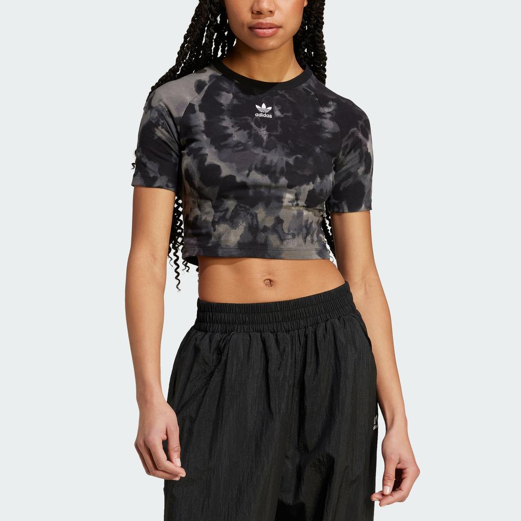 Adidas Tie-Dyed Baby T-Shirt Women Tops Black IZ1859