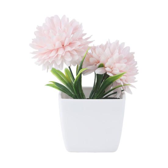 

Fake Chrysanthemums Ball Flower in Pot Mini Artificial Potted Plants for Home Indoor Office Farmhouse Table Decor