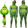 Festive Green Monster Grinch Christmas Cosplay Costume Zentai Bodysuit Jumpsuit