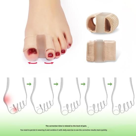 6Pcs Toe Separators for Bunions Nylon Double Loop Toe Correctors Flexible Hallux Valgus Splint for Day Night Wear