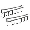 6 Hook Coffee Cup Mug Holder Black White Hooks Shelf Multifunction Kitchen Cabinet Sundries Organizer Storage Hanger