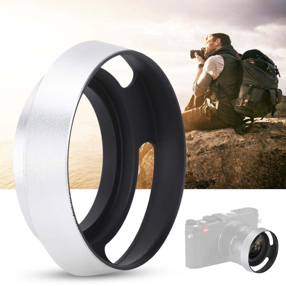2Pcs Aluminium Alloy Hollow Out Lens Hood 40.5 Mm for Leica Camera Silver
