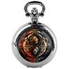 Vintage Retro Løve Leo Zodiak Astrologi Kinesisk Yinyang Kvarts Unisex Menn Kvinner Lommeur Kvarts Halskjede Anheng Klokke Kjede Klassisk Skive