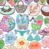 2026 Cartoon Summer Tropical Style Embroidered Patches Coconut Shell Hat Slippers Patch Iron On Patches For Clothing Decoration
