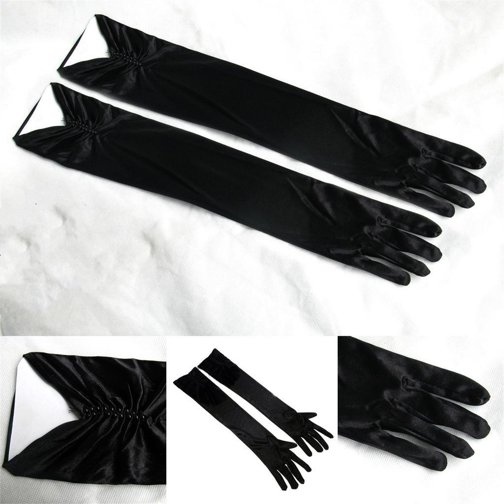 Bridal Wedding Gloves Long Gloves Satin Gloves Sun Protect Sleeve Covers for Costume Cosplay Photoshoot