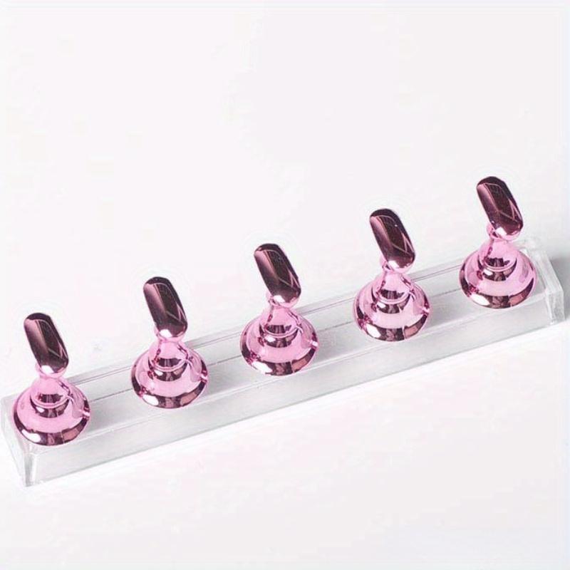 6pcs Nail Art Practice Stands, Magnetic Nail Tips Holders, Training Fingernail Display Stands, Nail Crystal Holders