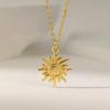 Exquisite Sunflower Pendant Necklace with Micro-Inlaid Zirconia