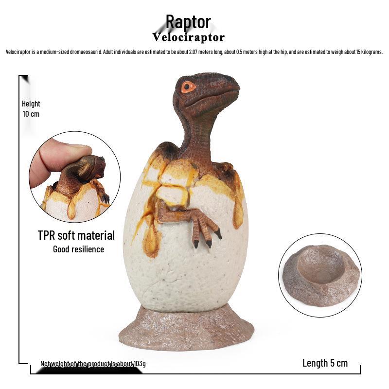 Solid TPR Dinosaur Egg Model: Dragon, Stegosaurus, Triceratops - Cute Animal Nail Art & Desktop Ornament