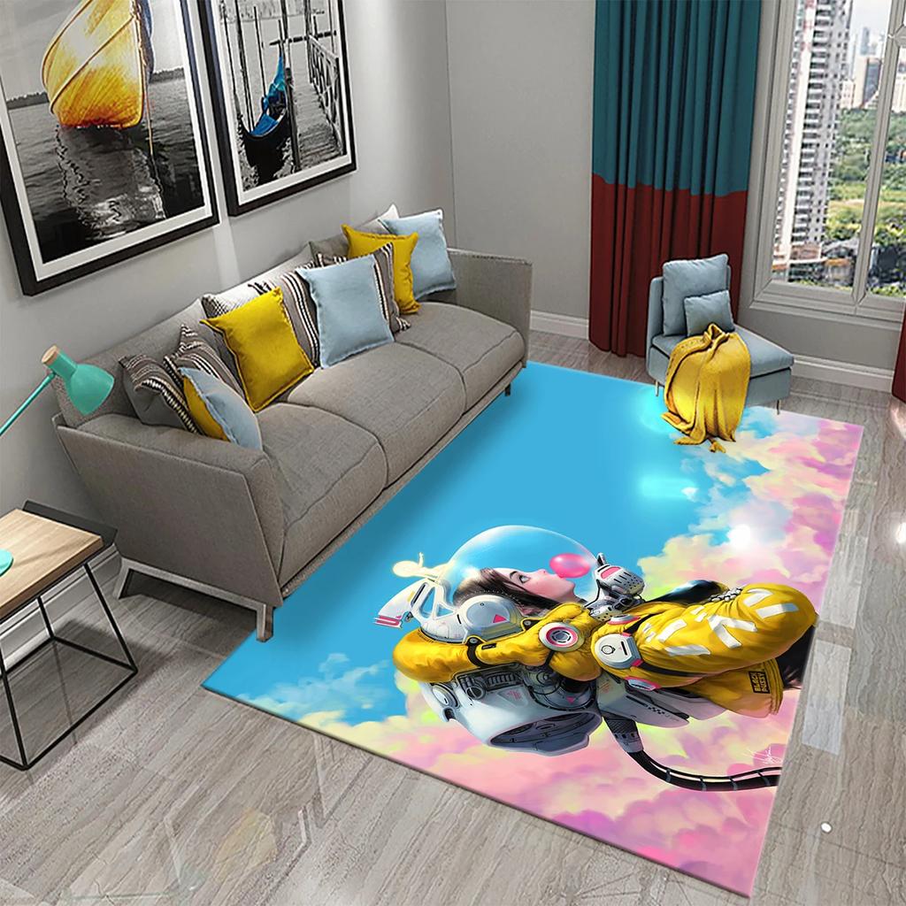 Kids Cartoon Carpet Colorful Graffiti Rug Teens Street Hip Hop Rectangle Area Rugs Bedroom Mats Flat Mat Living Room Door Mat