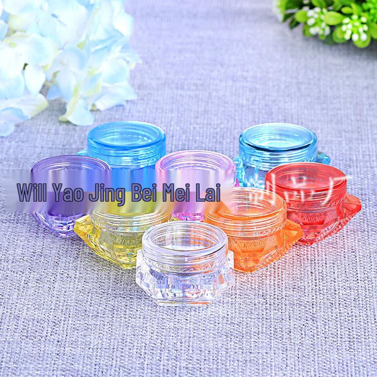 

Diamond Glitter Powder & Cream Jar - Cosmetic Sample Size Packaging Transparent