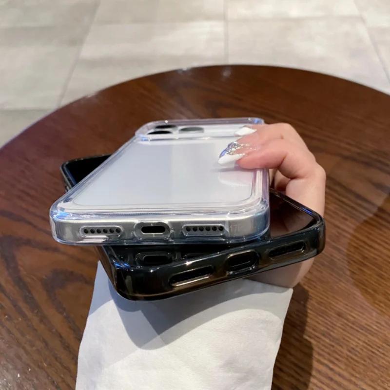 Transparent Acrylic Phone Case For iPhone 17 Air 16 16e 15 14 13 12 Mini 11 Pro XR XS Max Plus Bumper Hard Shockproof Back Cover