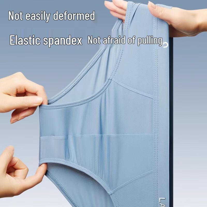 Langsha Men's Ice Silk Cooling Breathable Antibacterial Briefs