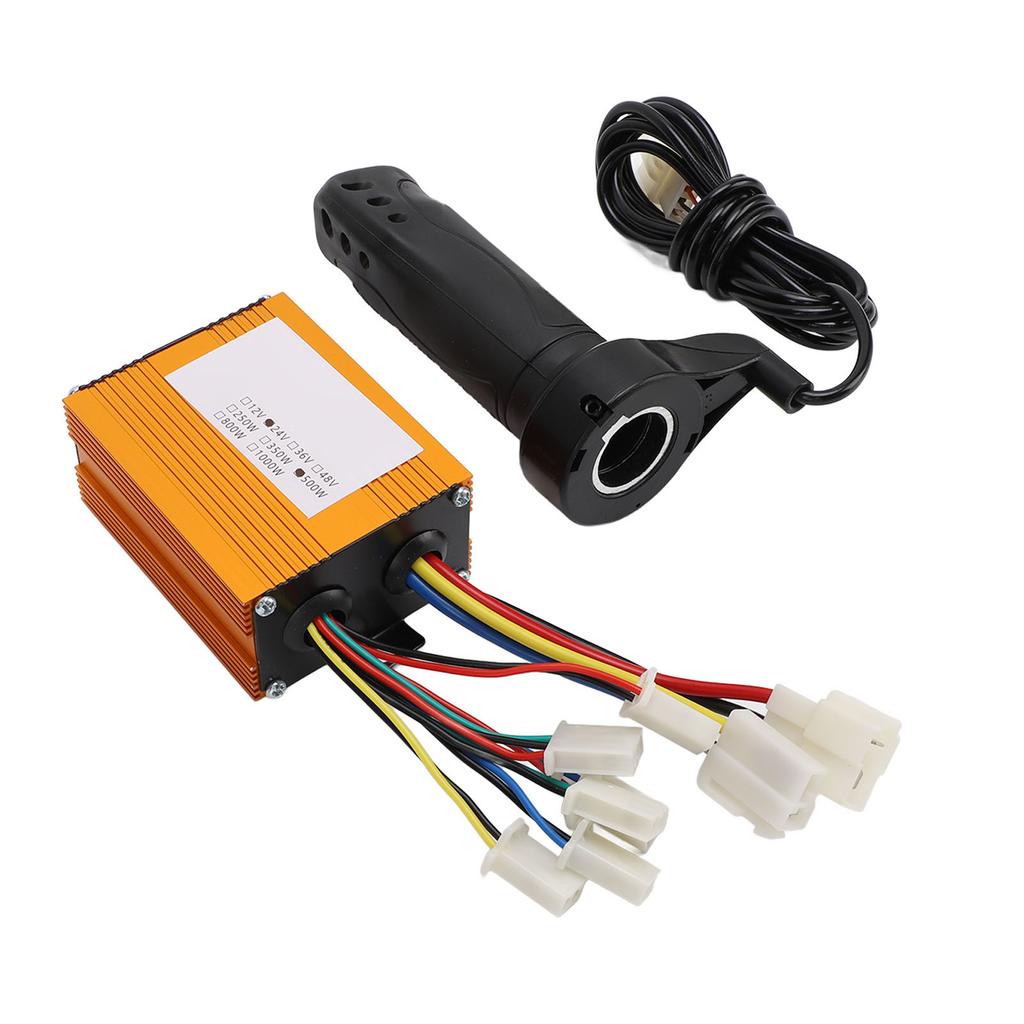 Motor Speed Controller Throttle Grip Set 24V 500W Brush Motor Control Box for Electric Bike Tricycle