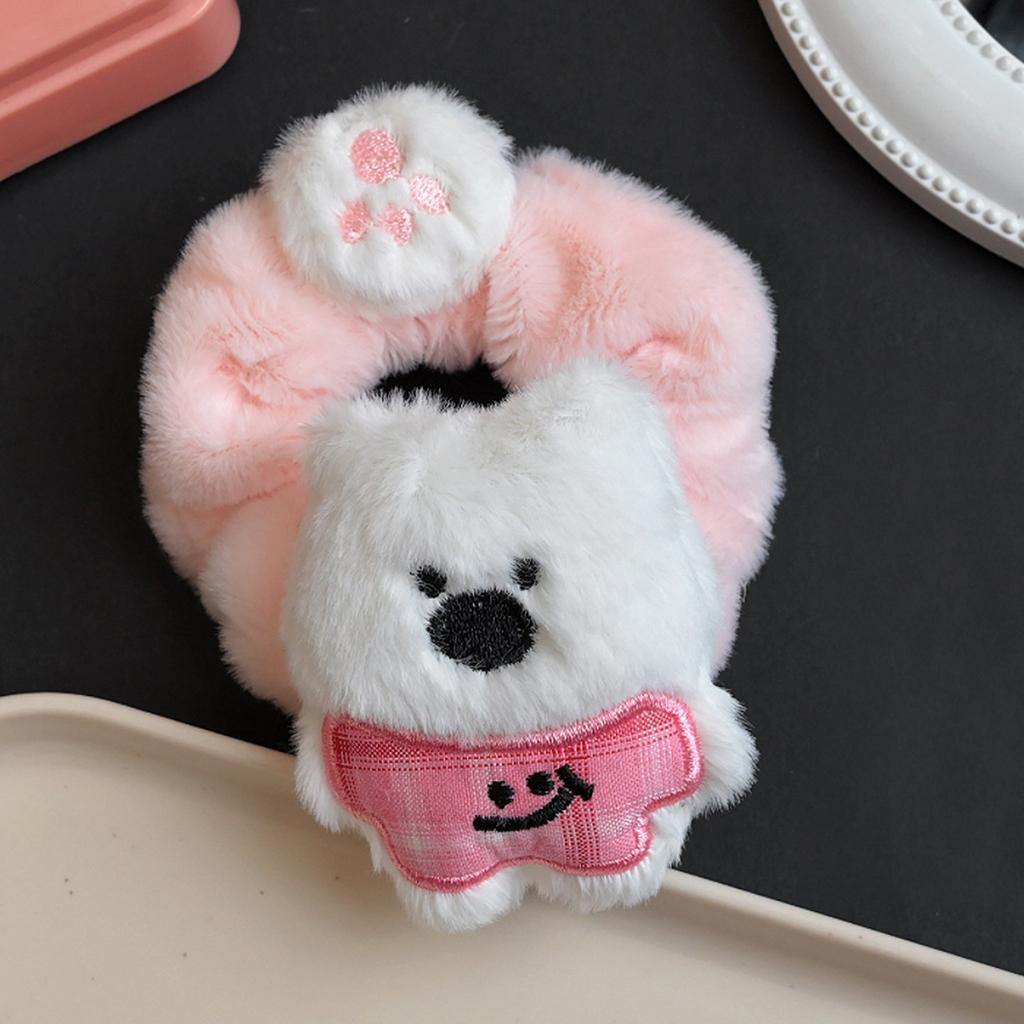 Scrunchy Plush Fun Animal Cartoon Doggie Westie Furry Puppy In Clothes for Casual Wear Photo Props