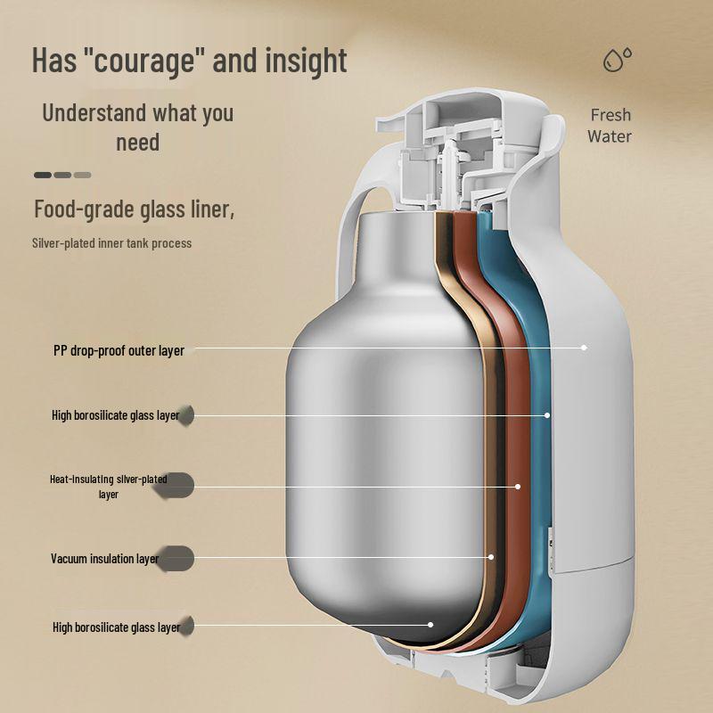 Large Capacity Electric Kettle with Insulated Glass Inner Liner - 48-Hour Thermal Flask for Dorms and Homes