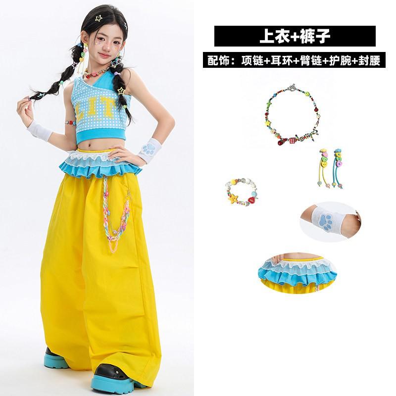 Mädchen Jazz Dance Outfit Kinder Hip Hop Bühnenauftritt Set Trendige Tanzkleidung