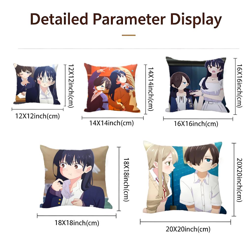 Anime The Dangers In My Heart Season 2 Cushion Cover Cushion Cover Set 4Pcs 50X50 45X45 40X40 Pillowcase Decorative Sofa Home