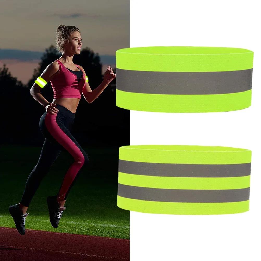 1-5PCSReflective Armband Adjustable Reflective Bracelet Strap High Visibility Safety Reflector for Night Walking Cycling Running