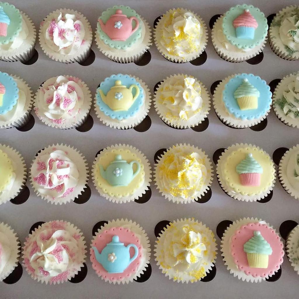 Tea Party Silicone Molds 2 Pcs, Afternoon Tea Chocolate Fondant Mold for Cake Decoration, Candy Sugar, Cupcake Topper, Cake Pop, Popsicle, Polymer