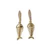 1 Pair Unique Fish Bones Dangle Earrings for Women Fashion Zirconia Earring Jewelry Wedding Party Accessories