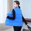 Zesílená teplá vesta pro ženy Volný střih bez rukávů s krátkou vycpávkou nebo podzim a zima
