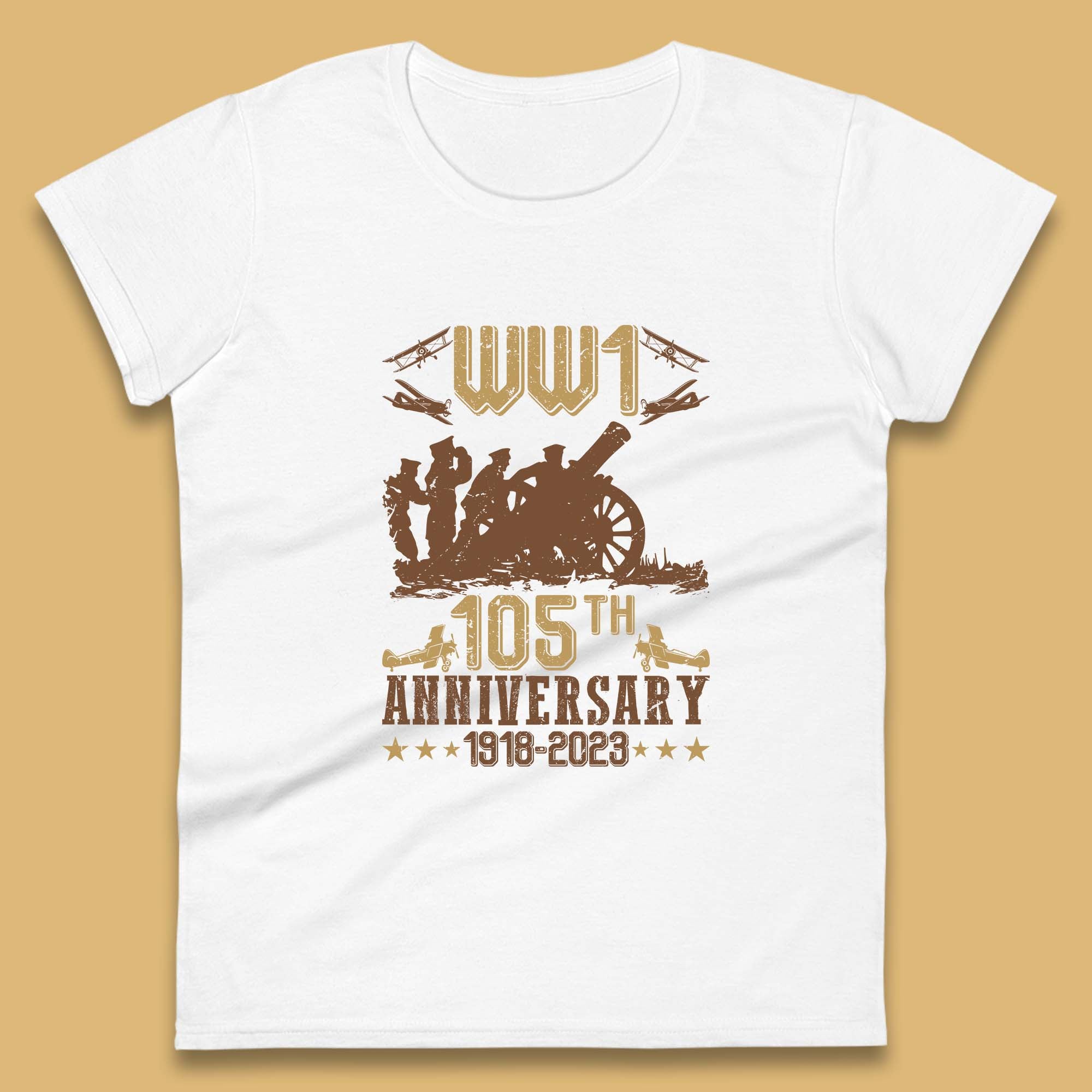 

WW1 105th Anniversary 1918-2023 End Of World War I Remembrance Day Womens Tee T Shirt Mens Tops Unisex Top XL