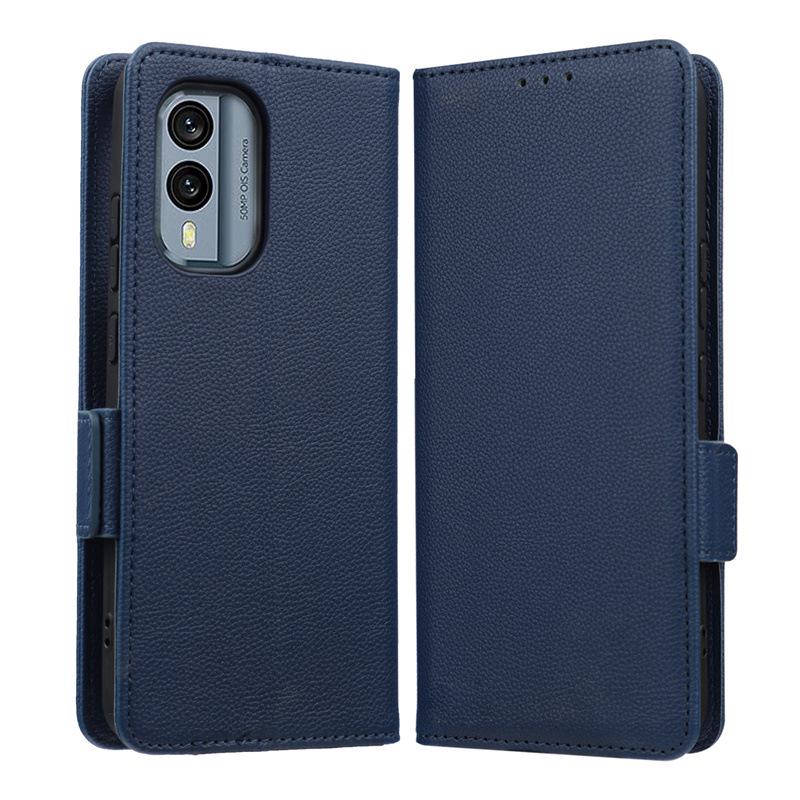 Nokia X30 5G Flip Lanyard Case with Card Slot - Lychee Leather Pattern, Solid Color