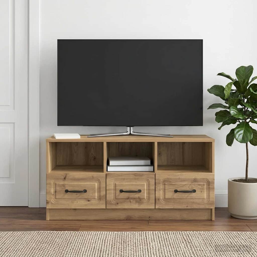 TV Cabinet in Artisan Oak Finish 102 x 34.5 x 47 cm Particleboard