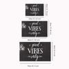 1 Good Vibes Only Indoor and Outdoor Welcome Mat - Black Polyester Rug with White and Pink Hearts Pattern Machine Made, Washable