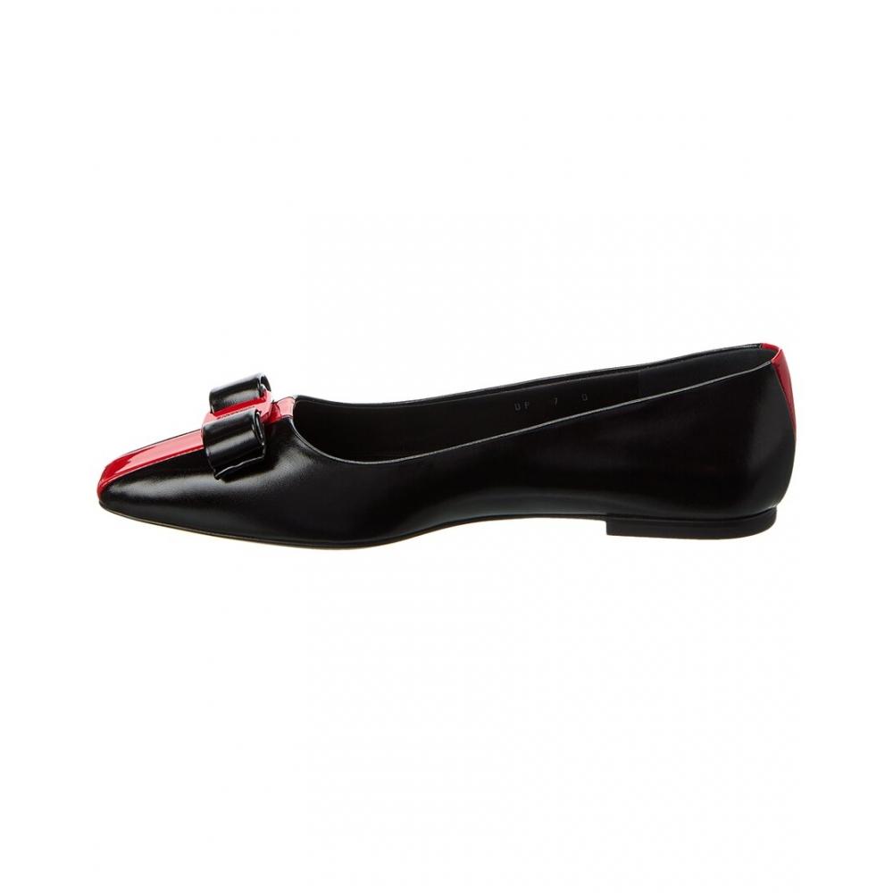 Salvatore Ferragamo Ferragamo Siwar Bow Leather Ballet Flat Multi