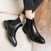 High Top Handmade Men Business Chelsea Boots Black Leather Men Office Shoes 2024 Designer Classic Italy Ankle Boots Size 38-46
