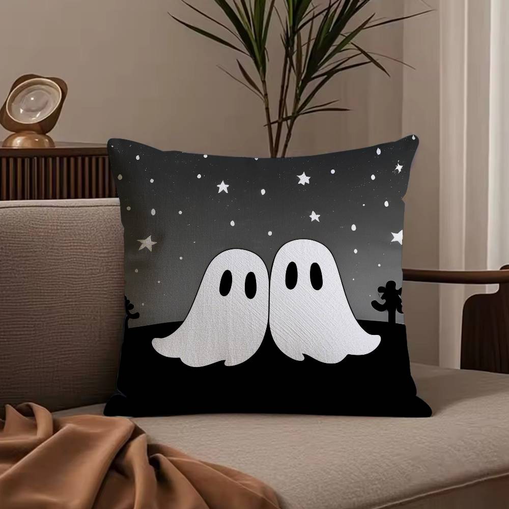 Anime Söt G-Spöke Par Kuddfodral Dammkvalsterfritt Kuddfodral Dold dragkedja Silkeslen kort plysch Soffkuddeöverdrag