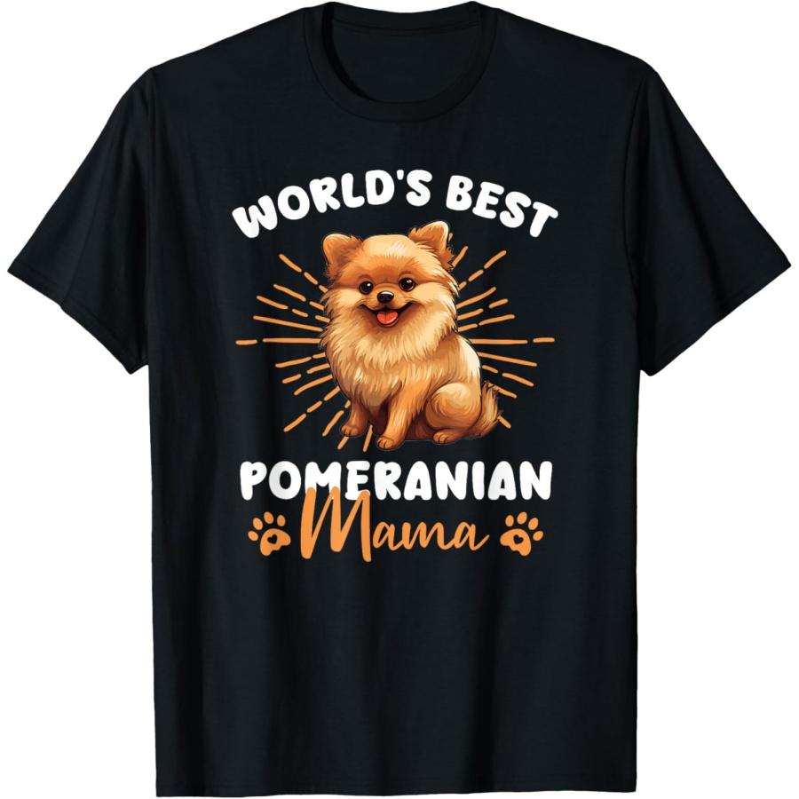 

Pomeranian Groovy World s Best Pomeranian Mama T-Shirt XXXXXL чорний