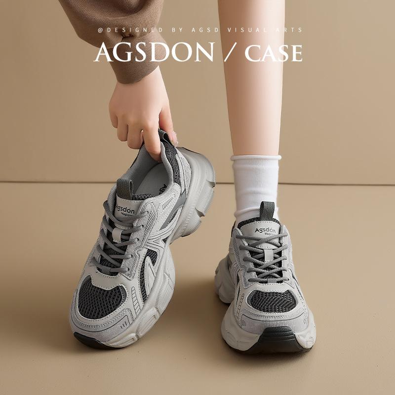 Augustine Platform Dad Shoes Women's 2025 New Autumn and Winter Fleece Thickened and Thin Running Shoes Casual Sports Shoes