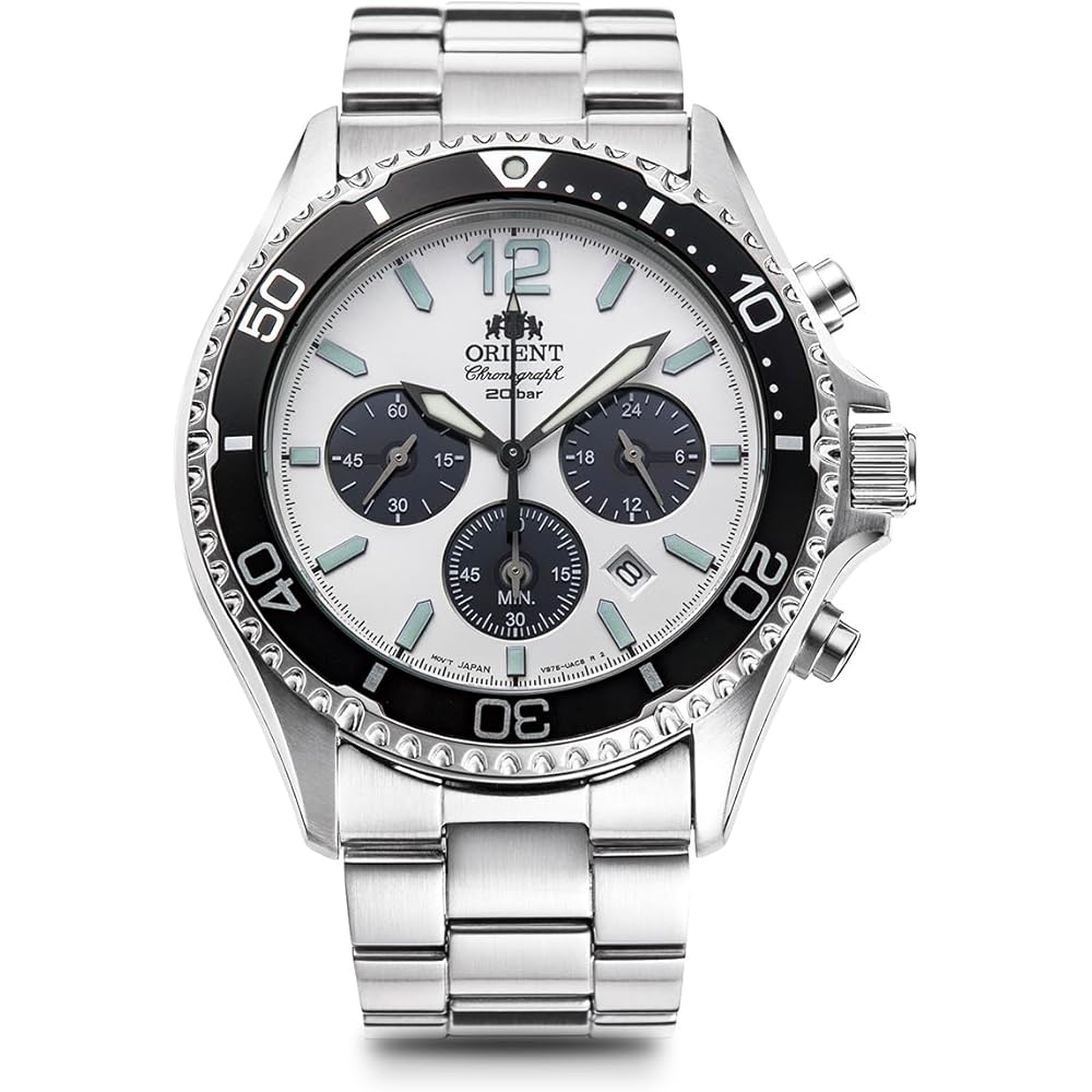 

Orient Mako SOLAR PANDA Solar Panda Watch, Made in Japan, with Manufacturer s Warranty, RN-TX0203S, Men s, White, Silver