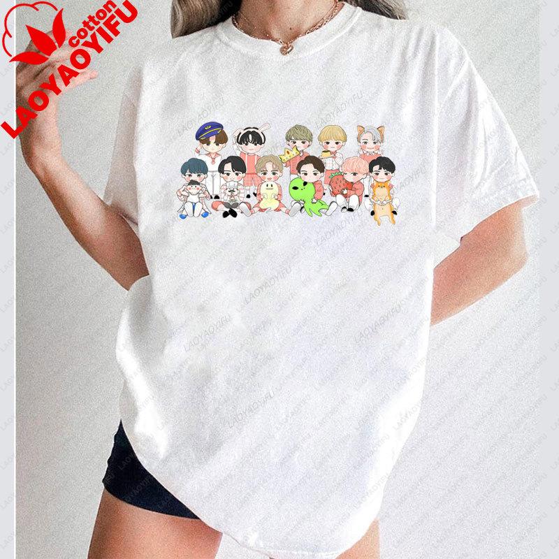 Unisex Unisex Cotton Summer T Shirt Kpop The Boyz Rock Music Fan Gift For Short Sleeve New Fashion Camisetas Popalar T Shirts