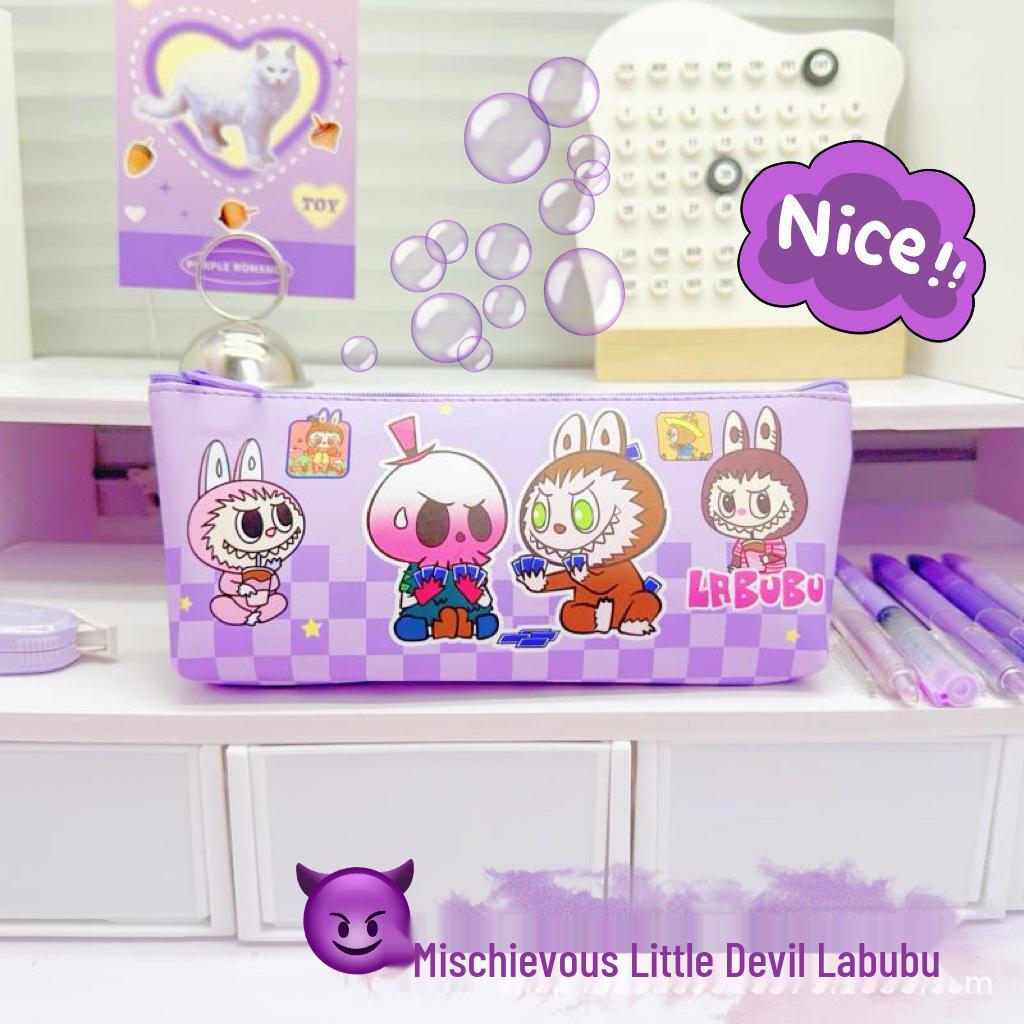 

Labubu PU Pencil Case - Large Capacity Pencil Box for Students 22*4*9 cm / 32 g синій
