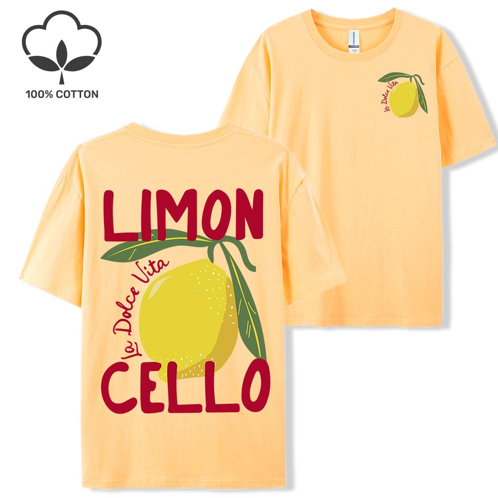 Creative Lemon Fruit Cello Pattern T Shirt Women Summer Comfortable Tops Soft T-Shirts Cotton All-Match Female Short Sleeve