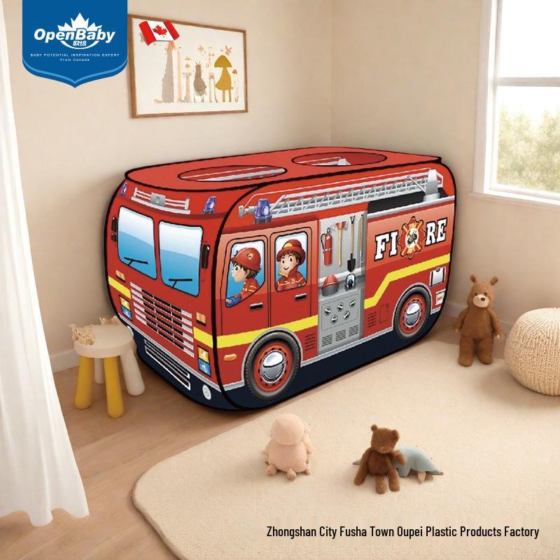 Kids' Police Car & Fire Truck Play Tent - Indoor/Outdoor Foldable Playhouse