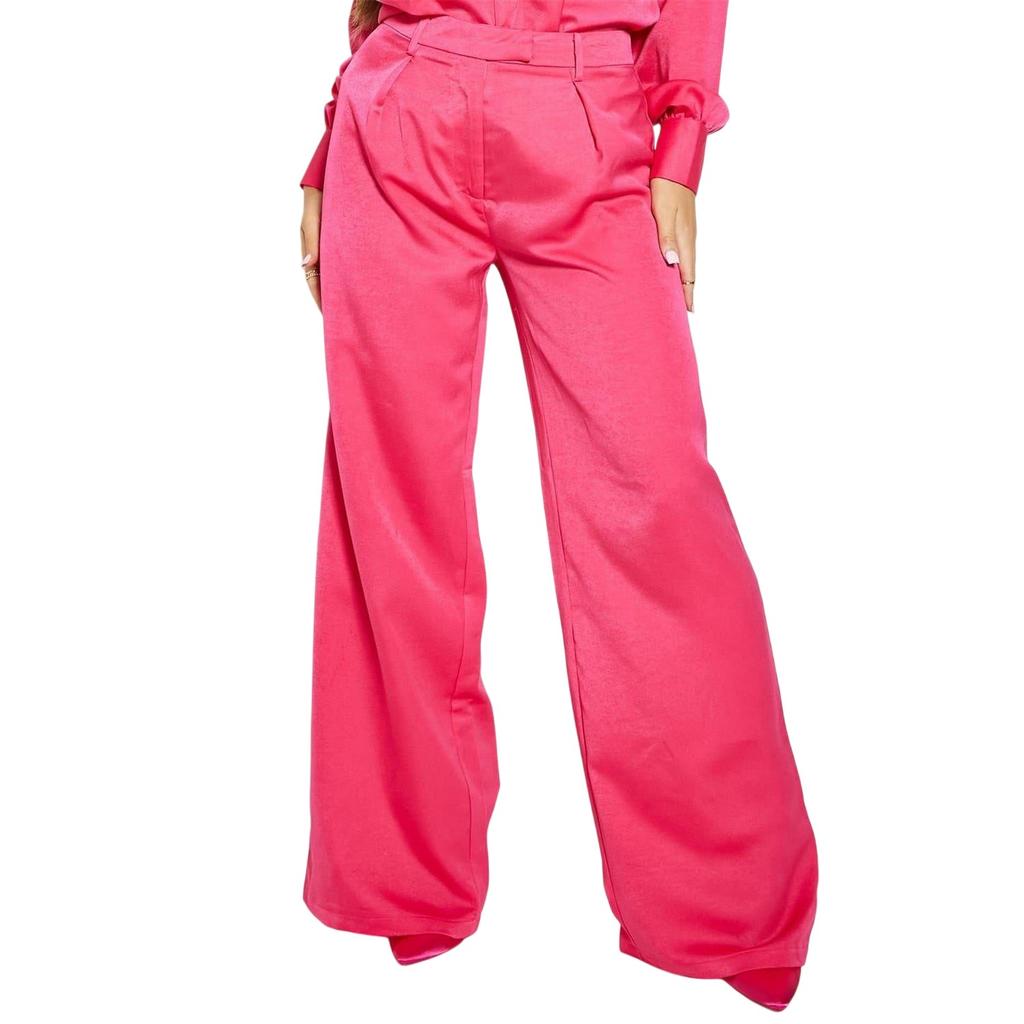 I Saw It First Womens/Ladies Satin Wide Leg Trousers