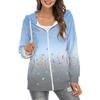 Women Fashion Loose Casual Thin Zip Up Hoodie Jacket Drawstring Printed Long Sleeve Sweatshirts Autumn Winter Female Blouse