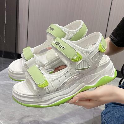 Frühling und Sommer neue Sandalen Sportstil Ein-Riemen Open-Toe Sandalen mit dicker Sohle