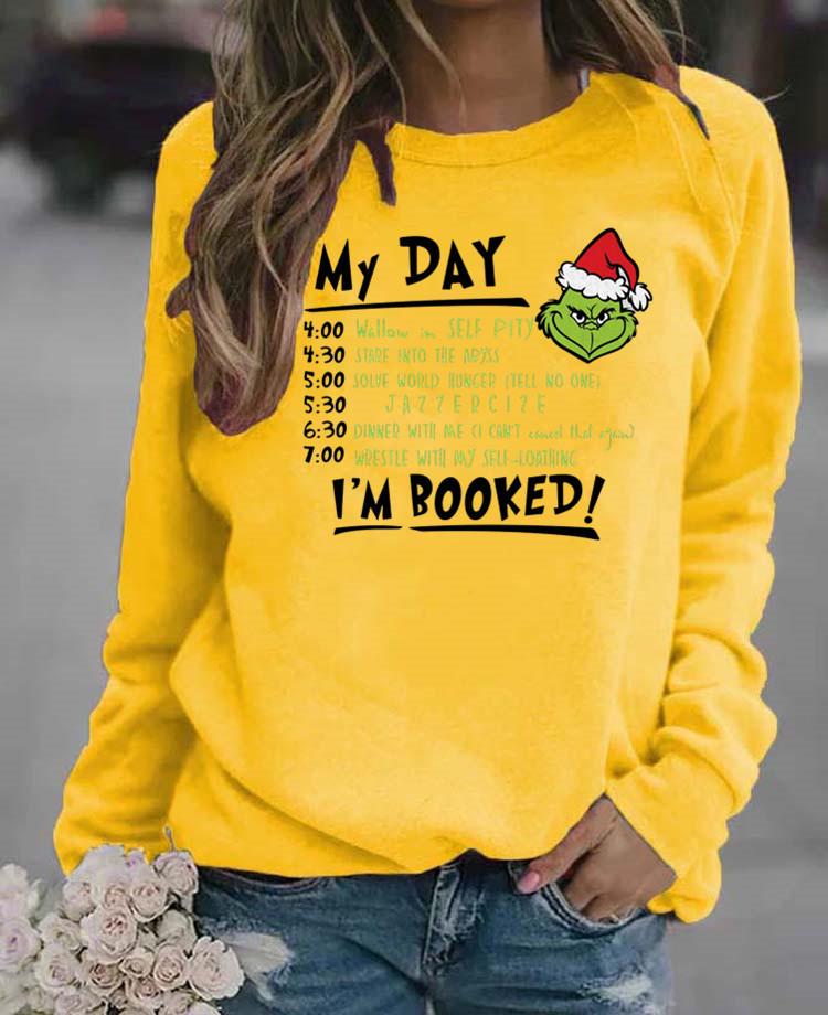 2026 Unisex Christmas Green Monster Letter Print Long Sleeve Hoodie