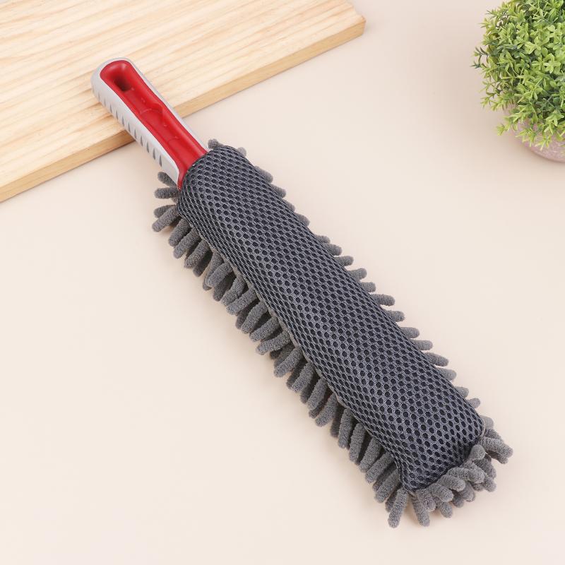 Car Wheel Brush Auto Detailing Wash Brush Duster Exterior Scratch Free Universal Car Body Duster For Cleaning Vehicle серый