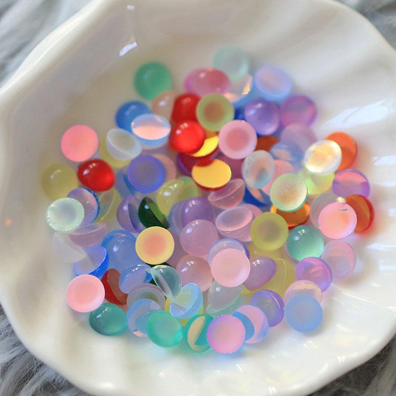 50Pcs Stick On Dolls Making Round Eyes Resin Flat Back Beads Supply Imitation Cat Eye